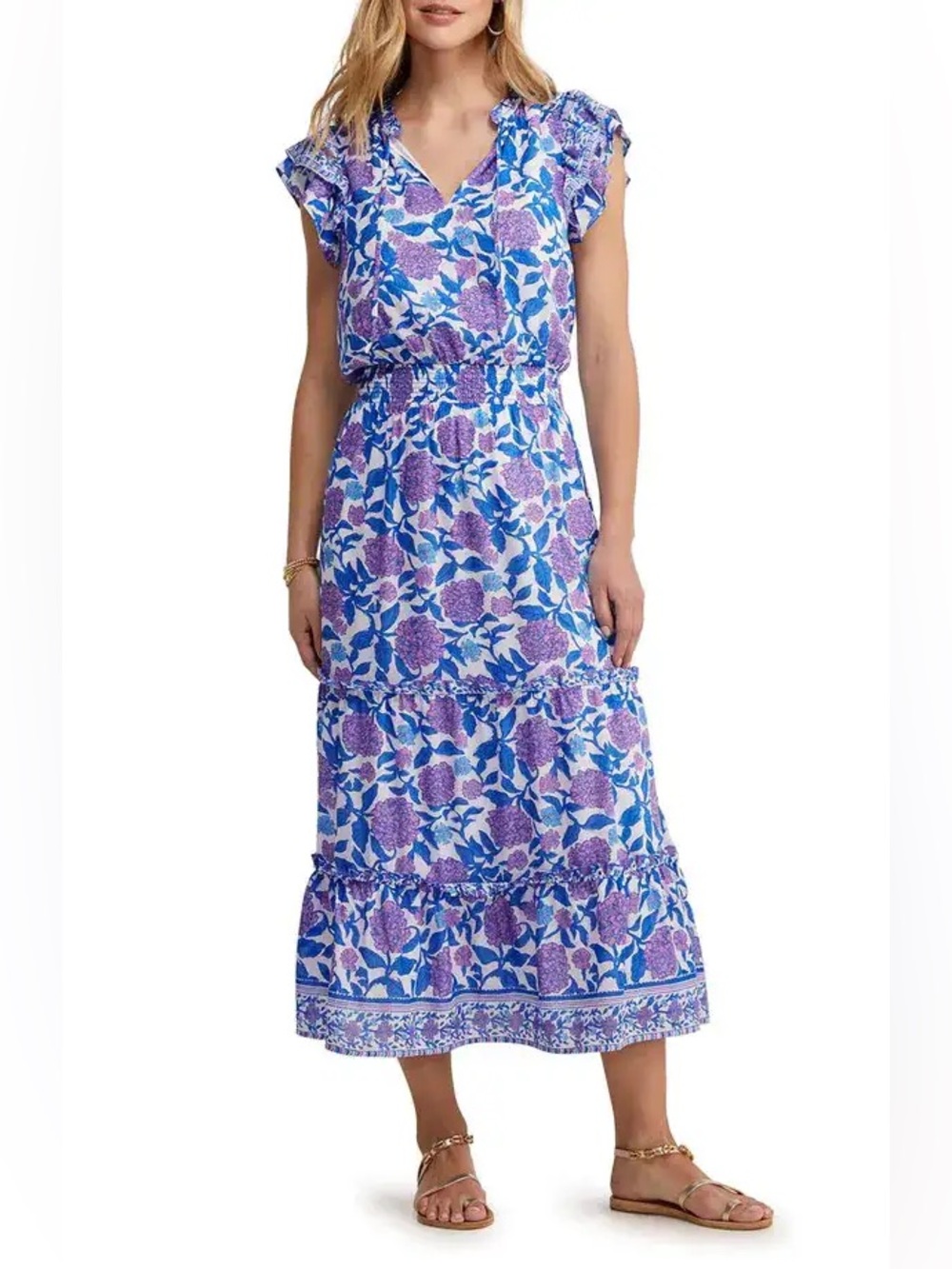 Vineyard Vines Hydrangea Block Print Maxi Size XS NWT!!